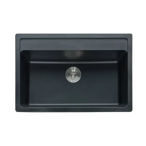 Rectangle Above-mount Quartz Sink With Faucet Hole